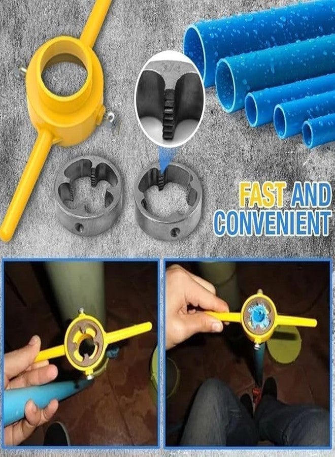 Hetkrishi مجموعة أدوات هيتكريشي لصنع خيوط أنابيب PVC، 6 قطع، مجموعة قوالب دائرية للأنابيب، أداة سباكة لصنع خيوط الأنابيب، ثلاثة أحجام للقوالب: 1/2 بوصة، 3/4 بوصة، 1 بوصة - Image 5